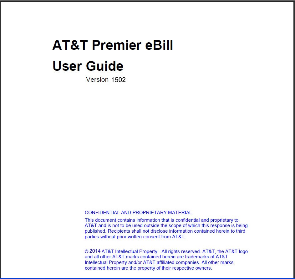 T&T Premier eBill User Guide.